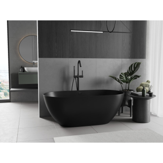 Mexen Rimini voľne stojaca vaňa z konglomerátu 150 x 75 cm, matná čierna - 57241507570