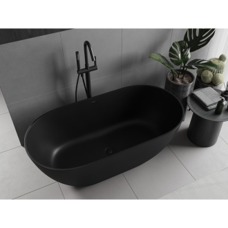 Mexen Rimini voľne stojaca vaňa z konglomerátu 150 x 75 cm, matná čierna - 57241507570