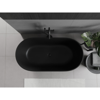 Mexen Rimini voľne stojaca vaňa z konglomerátu 150 x 75 cm, matná čierna - 57241507570