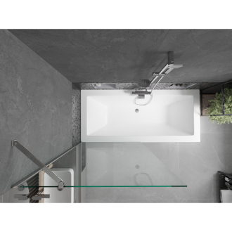 Mexen Cube vaňa 180x80cm panel + zástena 90 cm, transparent, chróm 550518080X9509000001