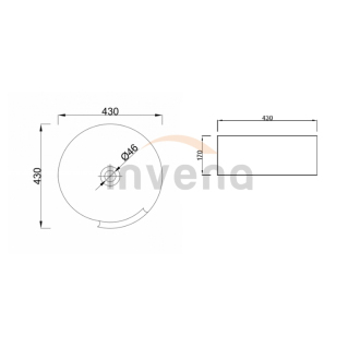 Invena HORA CE-23-001-W Umývadlo na dosku 42 cm