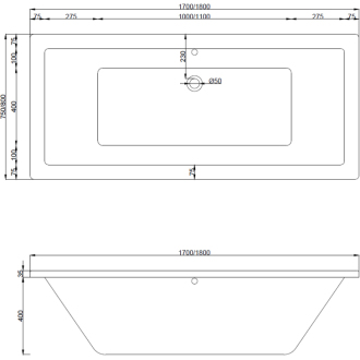 Mexen Cube obdĺžniková vaňa 180 x 80 cm s plášťom a 1 krídlovou zástenou 100 cm, priehľadná, čierna - 550518080X9410117000