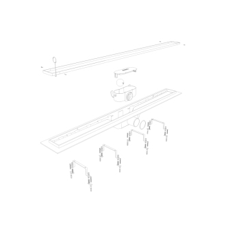 STANDARDline BLACK-odtokový žľab s roštom HARMONY, dĺžka 700 mm, čierna farba OLPZLABST69BH