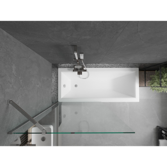 Mexen Cubik vaňa 150x70cm panel + zástena 90 cm, transparent, chróm 550315070X9509000001