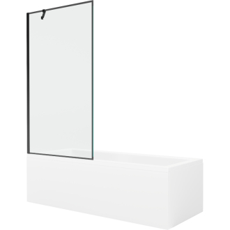 Mexen Cubik obdĺžniková vaňa 170 x 70 cm s plášťom a jednokrídlovou zástenou 90 cm, čierny vzor - 550317070X9509007070