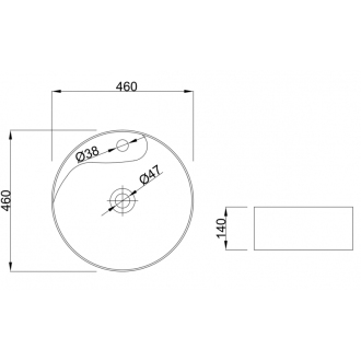 Invena AFRODYTA CE-25-001-W Umývadlo na dosku 45 cm