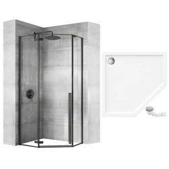 Sprchovací kút REA DIAMOND 90x90 - matná čierna