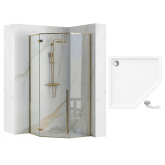 Sprchovací kút REA DIAMOND 90x90 - zlatá