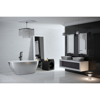GOYA 1420x620 mm, čierna/biela farba VANSAL14BW vaňa voľne stojaca z liateho mramoru