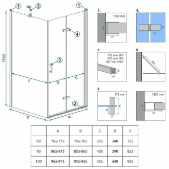 Sprchová kabína Rea Molier Chróm 90x90