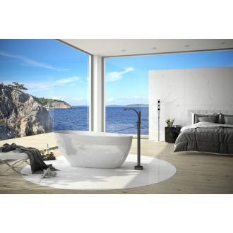 GOYA 1420x620 mm, čierna/biela farba VANSAL14BW vaňa voľne stojaca z liateho mramoru