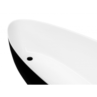 GOYA 1600x700 mm, čierna/biela farba VANSAL16BW vaňa voľne stojaca z liateho mramoru