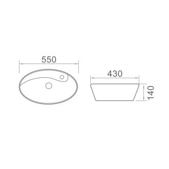 Invena AFRODYTA CE-27-001-W Umývadlo na dosku 45 cm