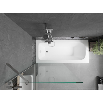 Mexen Vega vaňa 150x70cm panel + zástena 90 cm, transparent, chróm 550115070X9509000001