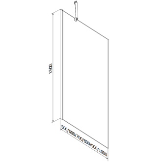 Mexen Vega obdĺžniková vaňa 150 x 70 cm s plášťom a 1 krídlovou zástenou 60 cm, priehľadná, čierna - 550115070X9506000070