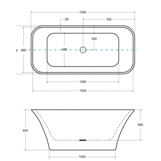 ASSOS 1600x700 mm, biela farba VANNEA16W vaňa voľne stojaca z liateho mramoru
