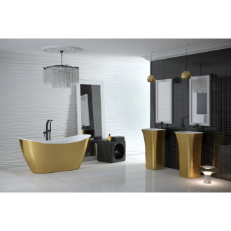 VIYA 1600x700 mm, čierna farba VANAND16B vaňa voľne stojaca z liateho mramoru