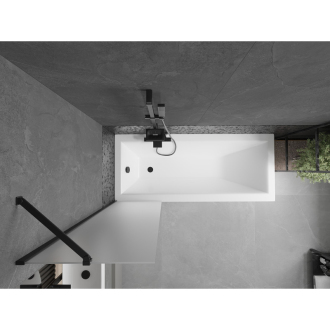 Mexen Next vaňová zástena jednokrídlová 50 x 150 cm, mráz, čierna - 895-050-000-00-30-70