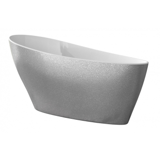 KEYA 1650x700 mm, čierna / biela farba VANSAP16BW vaňa voľne stojaca z liateho mramoru