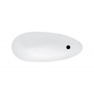 KEYA 1650x700 mm, čierna / biela farba VANSAP16BW vaňa voľne stojaca z liateho mramoru