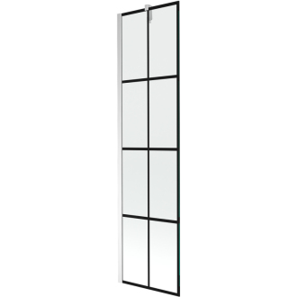 Mexen Next vaňová zástena jednokrídlová 50 x 150 cm, čierny vzor, chróm - 895-050-000-00-77-01