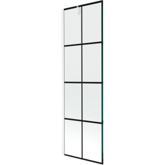 Mexen Next vaňová zástena jednokrídlová 60 x 150 cm, čierny vzor, biela - 895-060-000-00-77-20