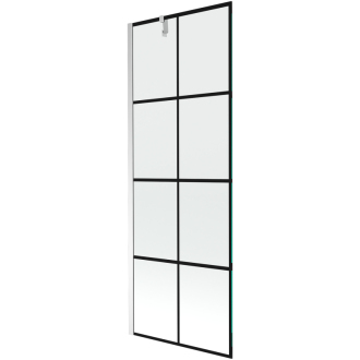 Mexen Next vaňová zástena jednokrídlová 70 x 150 cm, čierny vzor, chróm - 895-070-000-00-77-01
