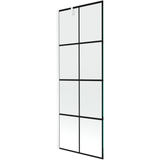 Mexen Next vaňová zástena jednokrídlová 70 x 150 cm, čierny vzor, biela - 895-070-000-00-77-20