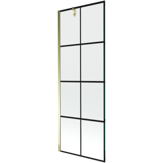Mexen Next vaňová zástena jednokrídlová 70 x 150 cm, čierny vzor, zlatá - 895-070-000-00-77-50