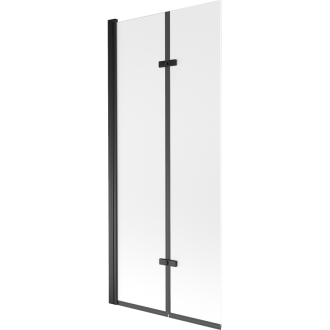 Mexen Castor 2-list vaňová zástena 80 x 150 cm, mráz, čierna - 892-080-002-70-30