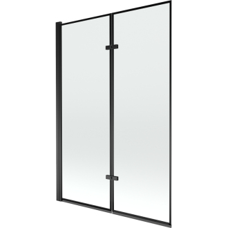Mexen Castor 2-krídlová vaňová zástena 120 x 150 cm, čierny vzor, čierna - 892-120-002-70-70