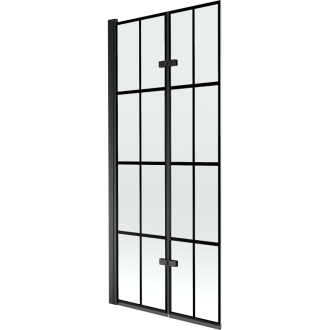 Mexen Castor 2-krídlová vaňová zástena 80 x 150 cm, čierny vzor, čierna - 892-080-002-70-77