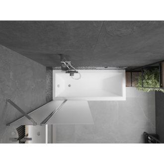 Mexen Flip vaňová zástena jednokrídlové 80 x 150 cm, mráz, chróm - 894-080-101-01-30