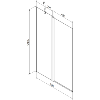 Mexen Flip vaňová zástena jednokrídlová 80 x 150 cm, mráz, zlatá - 894-080-101-50-30