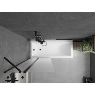 Mexen Flip vaňová zástena jednokrídlová 80 x 150 cm mrazivá, čierna - 894-080-101-70-30