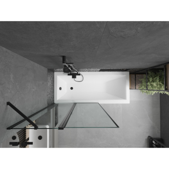 Mexen Flip vaňová zástena jednokrídlová 100 x 150 cm, čierny vzor, čierna - 894-100-101-70-70
