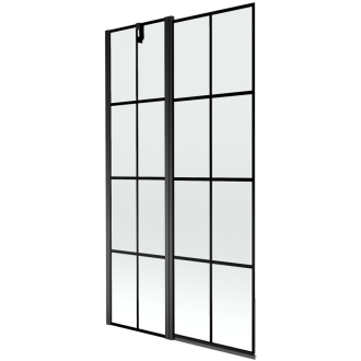 Mexen Flip vaňová zástena jednokrídlová 100 x 150 cm, čierny vzor, čierna - 894-100-101-70-77