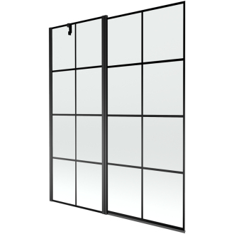 Mexen Flip vaňová zástena jednokrídlová 140 x 150 cm, čierny vzor, čierna - 894-140-101-70-77