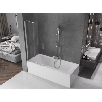 Mexen Velar 2-krídla vaňová zástena posuvná 85 x 150 cm, transparentná, chróm - 896-085-000-01-01