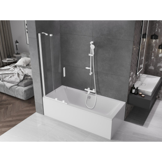 Mexen Velar 2-krídla vaňová zástena posuvná 75 x 150 cm, transparentná, biela - 896-075-000-01-20