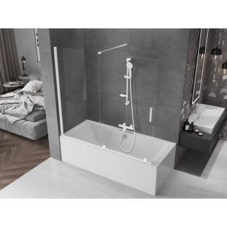 Mexen Velar 2-krídla vaňová zástena posuvná 170 x 150 cm, transparentná, biela - 896-170-000-01-20