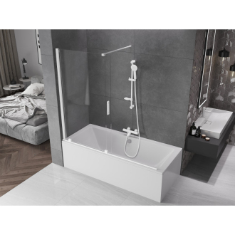 Mexen Velar 2-krídla vaňová zástena posuvná 170 x 150 cm, transparentná, biela - 896-170-000-01-20