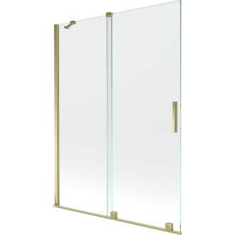 Mexen Velar 2-krídlová vaňová zástena posuvná 130 x 150 cm, transparentná, zlatá - 896-130-000-01-50