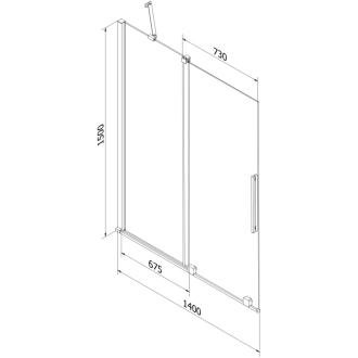 Mexen Velar 2-krídla vaňová zástena posuvná 140 x 150 cm, transparentná, zlatá - 896-140-000-01-50