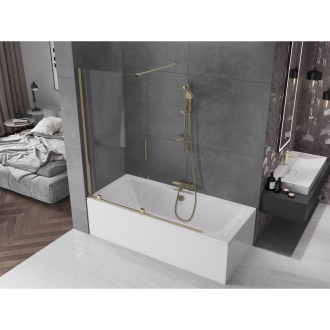 Mexen Velar 2-krídla vaňová zástena posuvná 150 x 150 cm, transparentná, zlatá - 896-150-000-01-50
