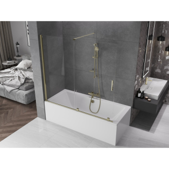 Mexen Velar 2-krídla vaňová zástena posuvná 170 x 150 cm, transparentná, zlatá - 896-170-000-01-50
