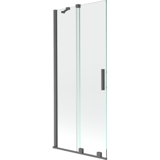 Mexen Velar 2-krídlová vaňová zástena posuvná 80 x 150 cm, transparentná, pištoľová šedá kartáčovaná - 896-080-000-01-66