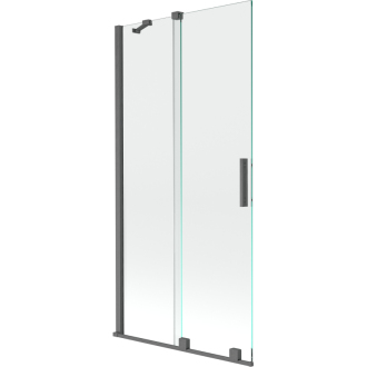 Mexen Velar 2-krídla vaňová zástena posuvná 95 x 150 cm, transparentná, pištoľová šedá kartáčovaná - 896-095-000-01-66