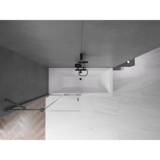 Mexen Velar 2-krídla vaňová zástena posuvná 95 x 150 cm, transparentná, pištoľová šedá kartáčovaná - 896-095-000-01-66