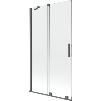 Mexen Velar 2-krídla vaňová zástena posuvná 100 x 150 cm, transparentná, pištoľová šedá kartáčovaná - 896-100-000-01-66